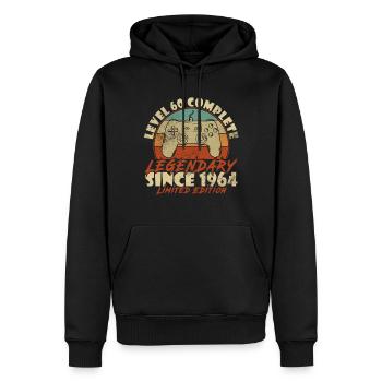 60th Birthday Level 60 complete - Men’s Premium Organic Hoodie - black - Front - Nico (187cm)