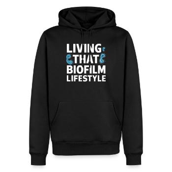 Microbiologiste Microbiologie Laboratoire Biologie des staphylocoques - Sweat à capuche Premium bio Homme - noir - Devant - Nico (187cm)