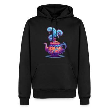 Mystische Teekanne Mit Zauberhaften Wirbeln - Männer Premium Bio Hoodie - Schwarz - Vorne - Nico (187cm)