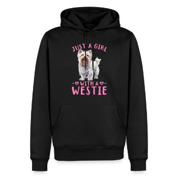 Westie West Highland White Terrier Race de chien - Sweat à capuche Premium bio Homme - noir - Devant - Nico (187cm)