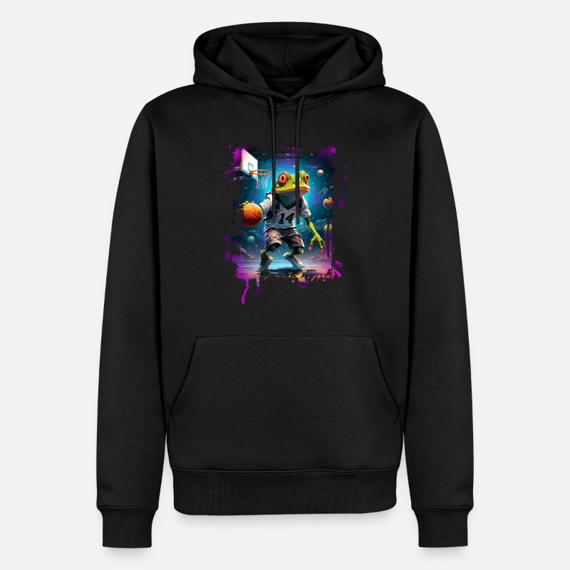 Grenouille de basket-ball - Sweat à capuche Premium bio Homme - noir
