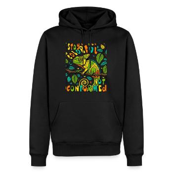 Chemise caméléon unique : Afficher la couleur - Sweat à capuche Premium bio Homme - noir - Devant - Nico (187cm)
