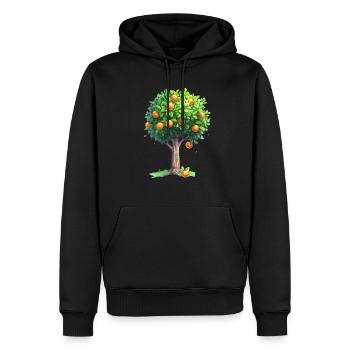 Succulent Orange Tree In Full Bloom - Men’s Premium Organic Hoodie - black - Front - Nico (187cm)