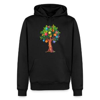 Arbre de printemps coloré avec des boules colorées - Sweat à capuche Premium bio Homme - noir - Devant - Nico (187cm)
