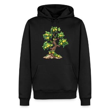 Citronnier, Idylle Naturelle, Rafraîchissement - Sweat à capuche Premium bio Homme - noir - Devant - Nico (187cm)