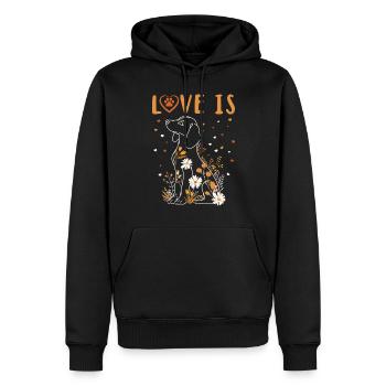 Dachshund Doxie Wiener Dog Breed Love Is - Männer Premium Bio Hoodie - Schwarz - Vorne - Nico (187cm)