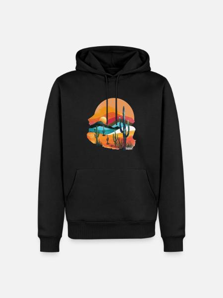 Desert landscape at sunset - Men’s Premium Organic Hoodie - black