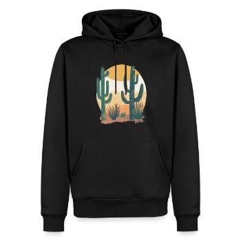 Desert landscape at sunset - Men’s Premium Organic Hoodie - black - Front - Nico (187cm)