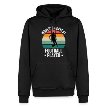 World's Okayest Football Player - Männer Premium Bio Hoodie - Schwarz - Vorne - Nico (187cm)