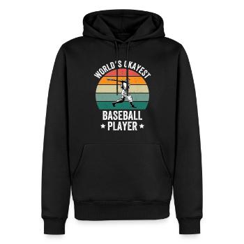 World's Okayest Baseball Player - Männer Premium Bio Hoodie - Schwarz - Vorne - Nico (187cm)