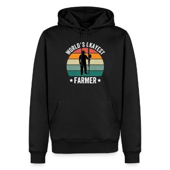 World's Okayest Farmer - Männer Premium Bio Hoodie - Schwarz - Vorne - Nico (187cm)