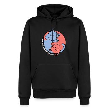 Trouvez votre équilibre parfait - Sweat à capuche Premium bio Homme - noir - Devant - Nico (187cm)