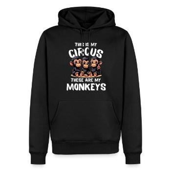 Mother's Day Monkey Chimp Mom Dad Family Funny - Men’s Premium Organic Hoodie - black - Front - Nico (187cm)