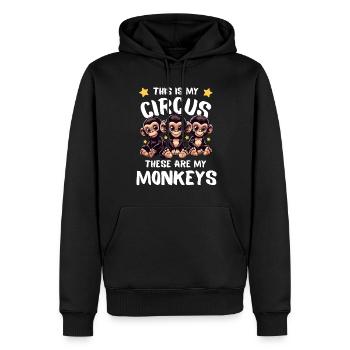 Fête des mères Maman Famille Enfants Singes Chimpanzés - Sweat à capuche Premium bio Homme - noir - Devant - Nico (187cm)