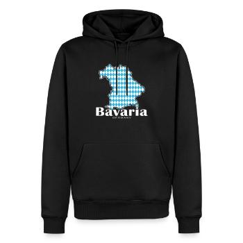 Bavière, Allemagne, Contour Drapeau - Sweat à capuche Premium bio Homme - noir - Devant - Nico (187cm)