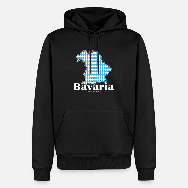 Bavière, Allemagne, Contour Drapeau - Sweat à capuche Premium bio Homme - noir