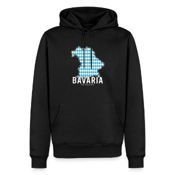 Bavière, Allemagne, Contour Flag1 - Sweat à capuche Premium bio Homme - noir - Devant - Nico (187cm)