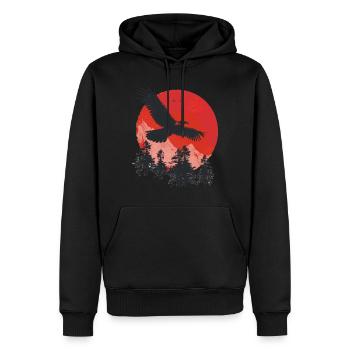 Wilder Adler Im Roten Sonnenuntergang - Männer Premium Bio Hoodie - Schwarz - Vorne - Nico (187cm)