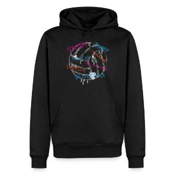 Volley-ball - Sweat à capuche Premium bio Homme - noir - Devant - Nico (187cm)