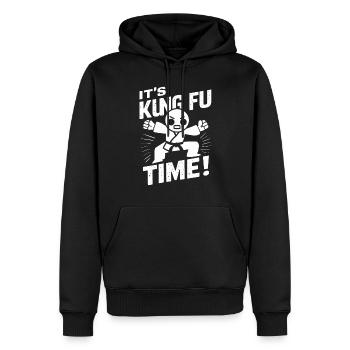 Kung Fu Kung Fu Chinois Kung Fu Asiatique - Sweat à capuche Premium bio Homme - noir - Devant - Nico (187cm)