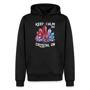 Cristaux et pierres de lithothérapie Crytal - Sweat à capuche Premium bio Homme - noir - Devant - Nico (187cm)