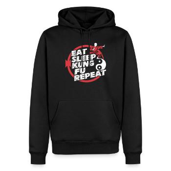 Kung Fu Kung Fu Chinois Kung Fu Asiatique - Sweat à capuche Premium bio Homme - noir - Devant - Nico (187cm)