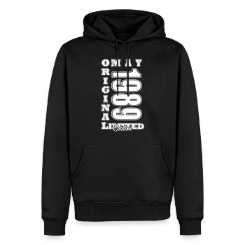 Mai 1989 Cadeau d’anniversaire 1989 Millésime 1989 - Sweat à capuche Premium bio Homme - noir - Devant - Nico (187cm)