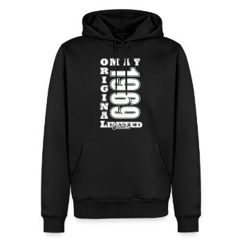 Don mai 1969. Jubilé mai 1969. Mai 1969. - Sweat à capuche Premium bio Homme - noir - Devant - Nico (187cm)