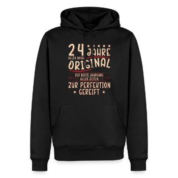 24. Geburtstag 24 Jahre Spruch - Männer Premium Bio Hoodie - Schwarz - Vorne - Nico (187cm)