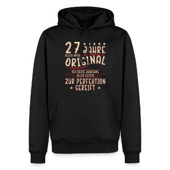 27. Geburtstag Mann Frau 27 Jahre Spruch Lustig - Männer Premium Bio Hoodie - Schwarz - Vorne - Nico (187cm)