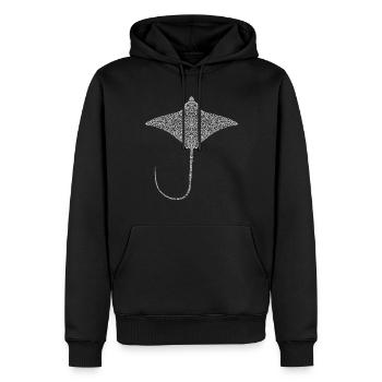 Ray – Elegant Float of the Seas - Men’s Premium Organic Hoodie - black - Front - Nico (187cm)