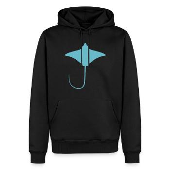 Rochen – Eleganter Schwimmer der Meere - Männer Premium Bio Hoodie - Schwarz - Vorne - Nico (187cm)