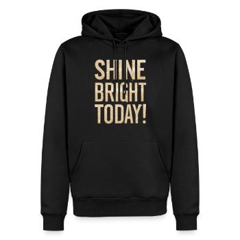 Shine Bright Today Glitzer Effekt - Männer Premium Bio Hoodie - Schwarz - Vorne - Nico (187cm)