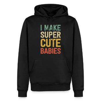 Je fais des bébés super mignons - Sweat à capuche Premium bio Homme - noir - Devant - Nico (187cm)