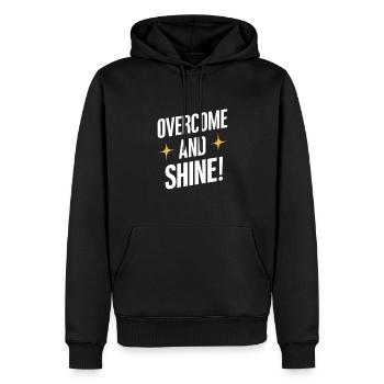 Überwinde Und Strahle Wie Ein Stern - Männer Premium Bio Hoodie - Schwarz - Vorne - Nico (187cm)