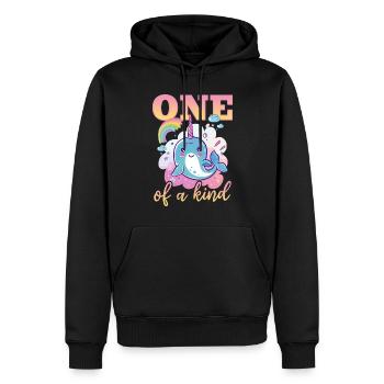 Funny Narwhal Animal One Of A Kind - Männer Premium Bio Hoodie - Schwarz - Vorne - Nico (187cm)