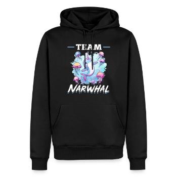 Funny Narwhal Jellyfish Animal Team Narwhal - Männer Premium Bio Hoodie - Schwarz - Vorne - Nico (187cm)