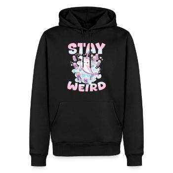 Drôle de narval méduse animal rester bizarre - Sweat à capuche Premium bio Homme - noir - Devant - Nico (187cm)