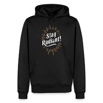 Exsude Positivité - Restez radieux - Sweat à capuche Premium bio Homme - noir - Devant - Nico (187cm)