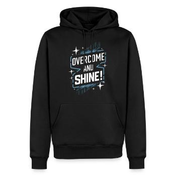 Surmonter et rayonner de motivation - Sweat à capuche Premium bio Homme - noir - Devant - Nico (187cm)