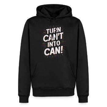 Transformez Can’t en Can Motivant Graphic - Sweat à capuche Premium bio Homme - noir - Devant - Nico (187cm)