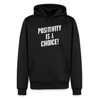La positivité est un choix - Sweat à capuche Premium bio Homme - noir - Devant - Nico (187cm)