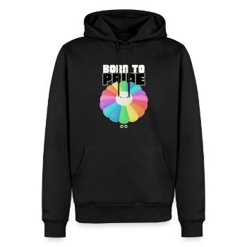 Born to pride. Gay pride - Sweat à capuche Premium bio Homme - noir - Devant - Nico (187cm)