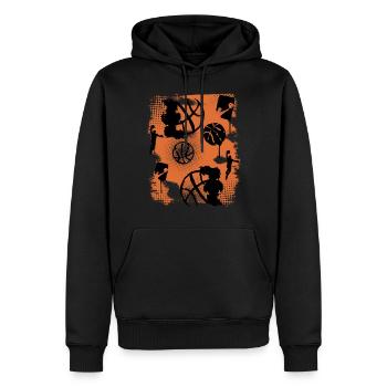 Basket-ball Basketteurs Joueurs - Sweat à capuche Premium bio Homme - noir - Devant - Nico (187cm)