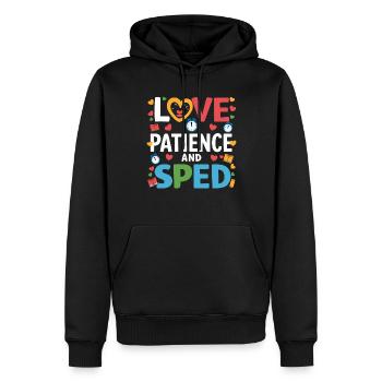 Sonderpädagogik-lehrer „sped Teacher Inclusion“ - Männer Premium Bio Hoodie - Schwarz - Vorne - Nico (187cm)