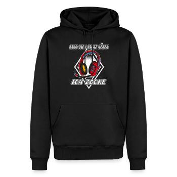 Je ne t’entends pas, je joue, je joue - Sweat à capuche Premium bio Homme - noir - Devant - Nico (187cm)