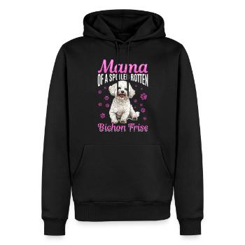 Bichon frisé race chien Mama d’un pourri gâté - Sweat à capuche Premium bio Homme - noir - Devant - Nico (187cm)