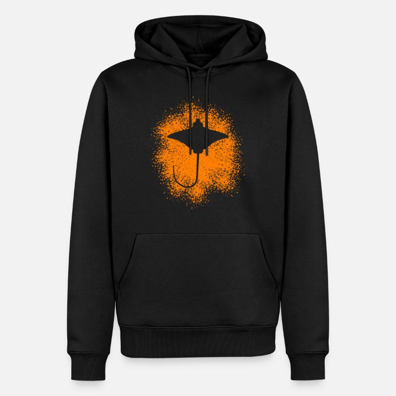 Ray – Flotteur élégant des mers - Sweat à capuche Premium bio Homme - noir