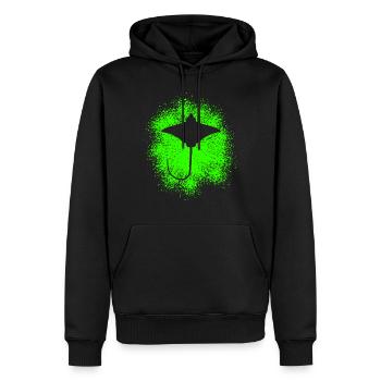 Rochen – Eleganter Schwimmer der Meere - Männer Premium Bio Hoodie - Schwarz - Vorne - Nico (187cm)