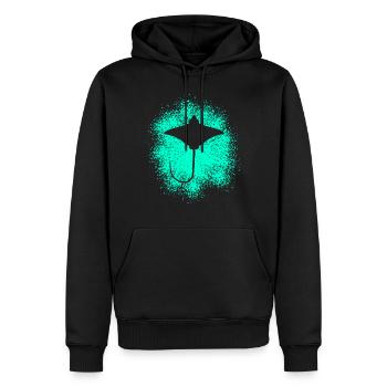 Ray – Elegant Float of the Seas - Men’s Premium Organic Hoodie - black - Front - Nico (187cm)